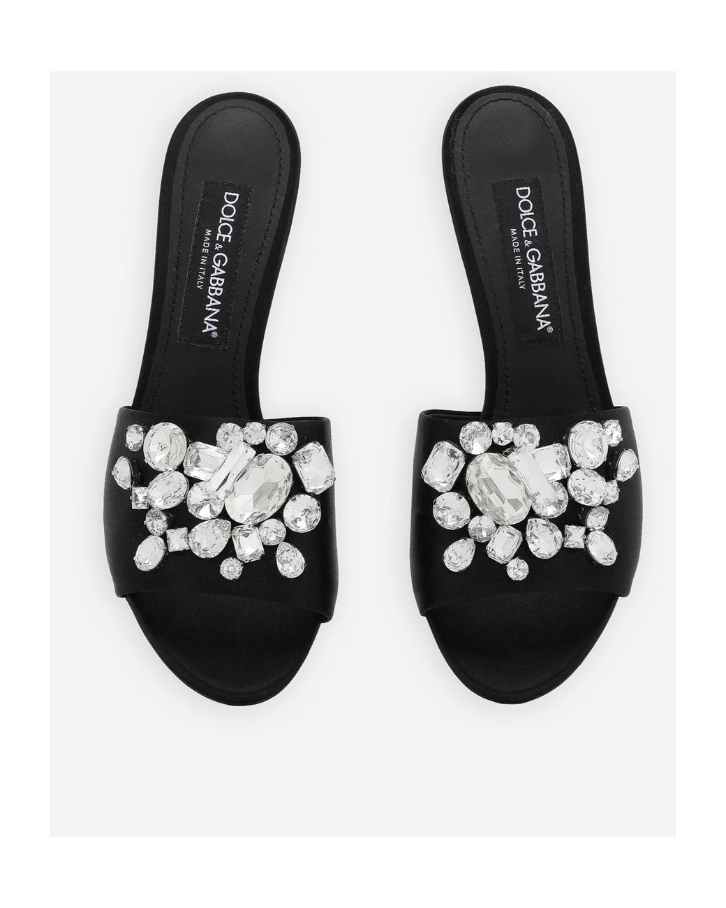 Dolce & Gabbana Black 60Mm Crystal-Embellished Mules