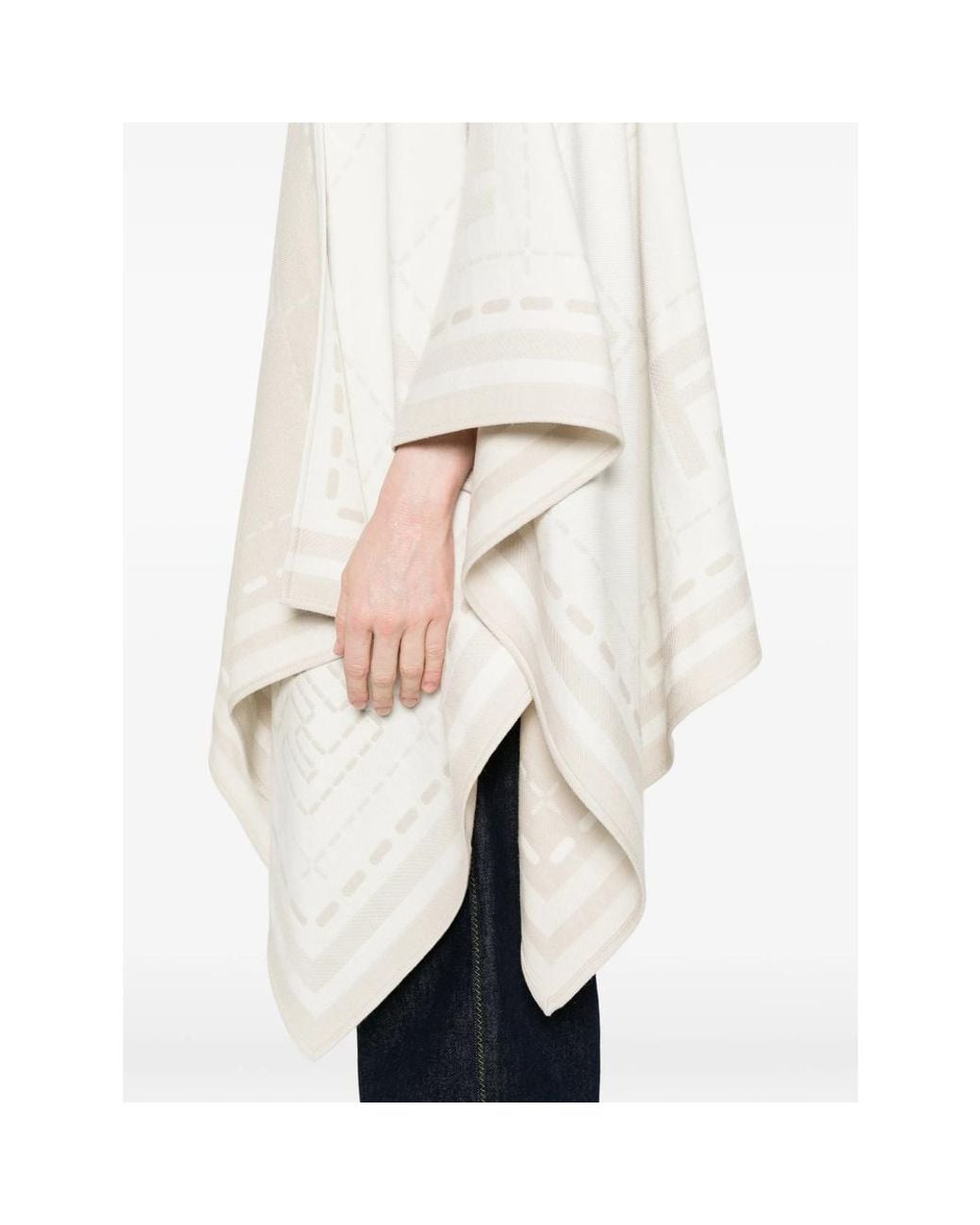 Fendi Multicolor Macro Check Embroidered Cape