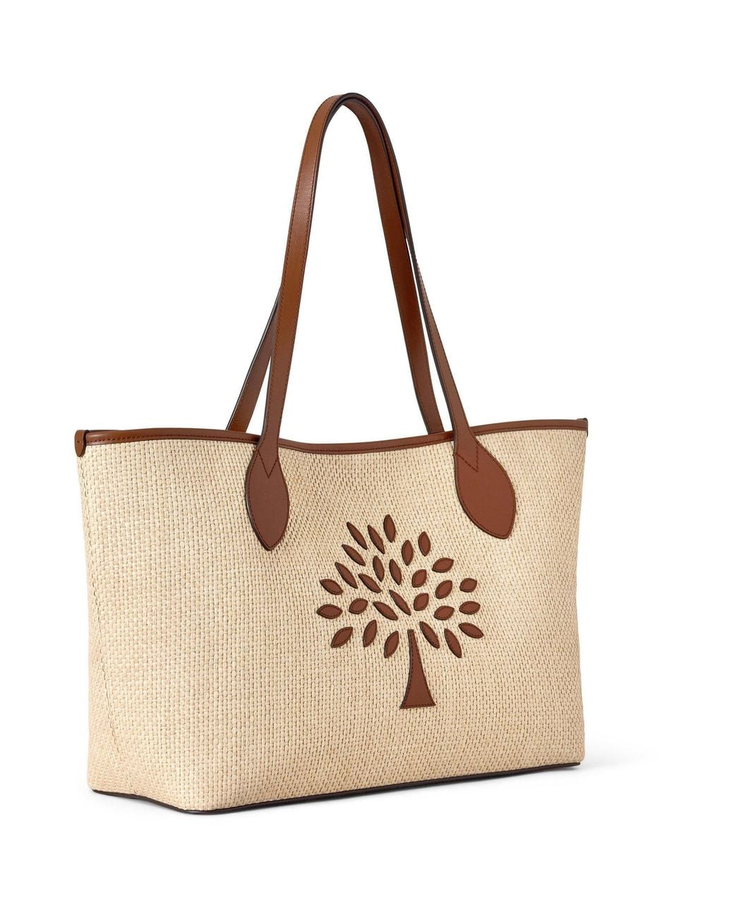 Mulberry Natural Straw-Woven Tote Bag