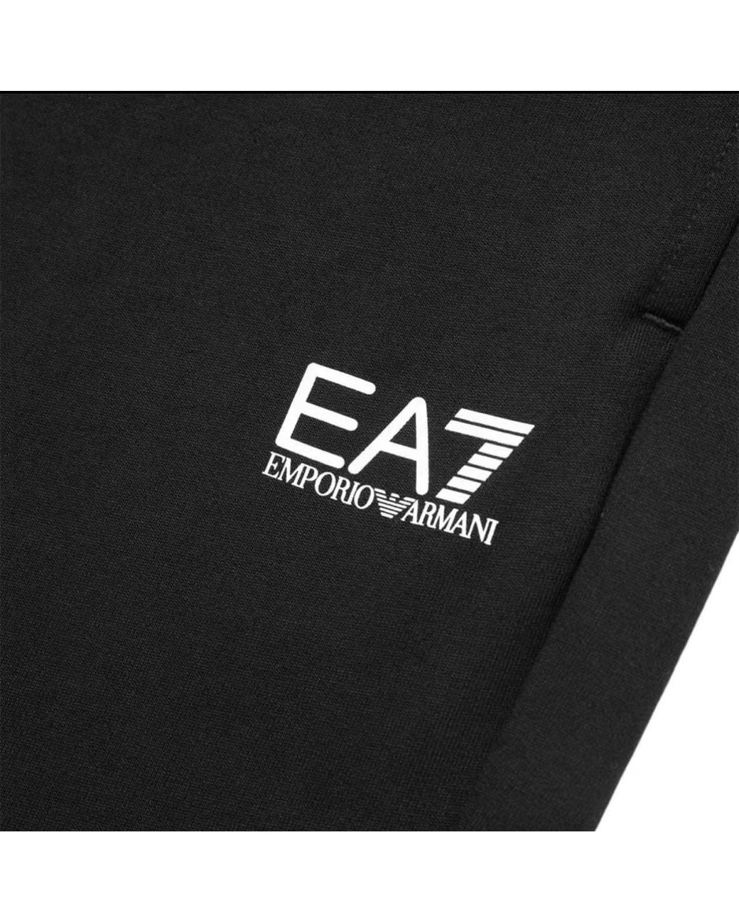 EA7 Black Elasticated Waistband Trousers for men
