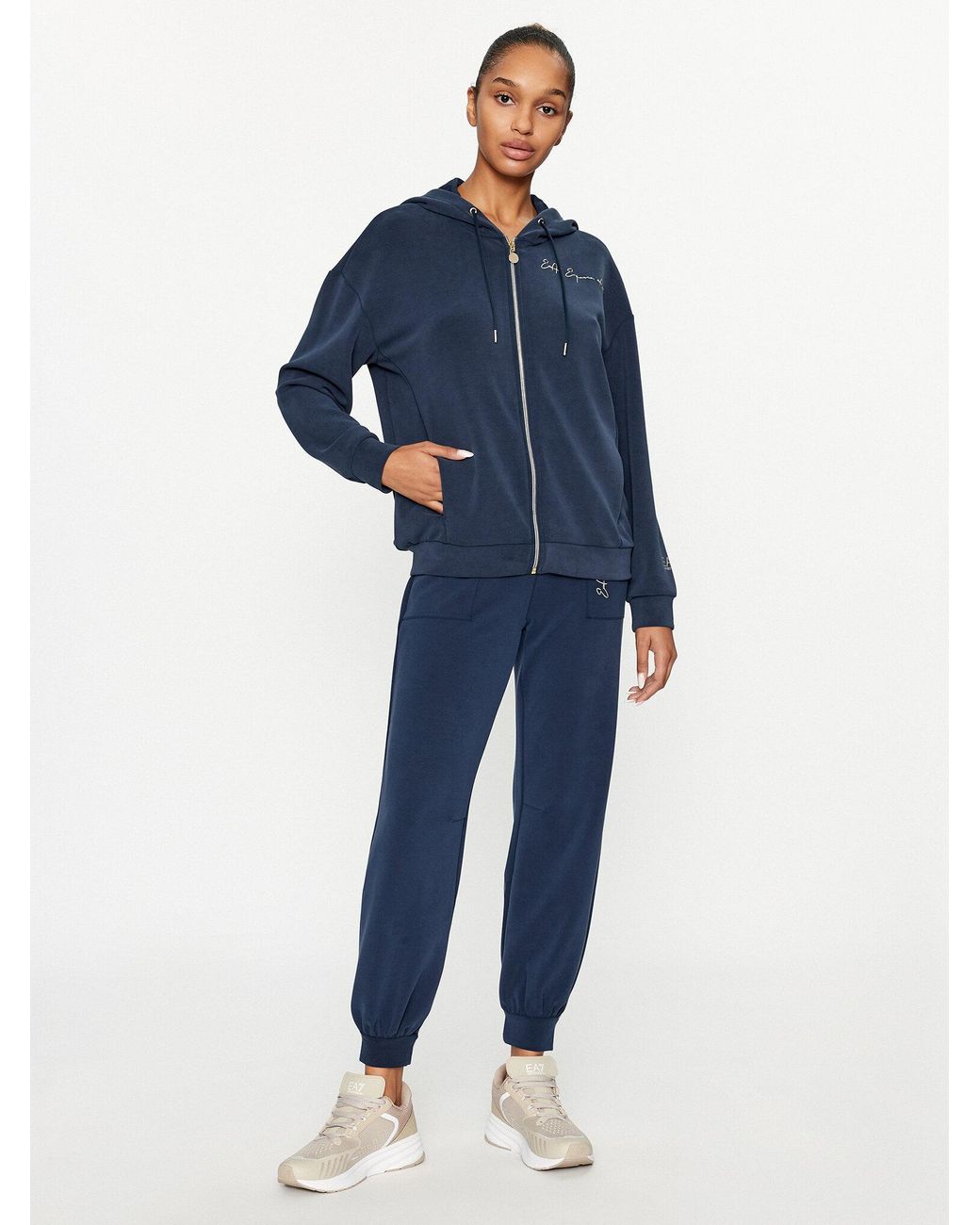 EA7 Blue Long-Sleeved Sweater
