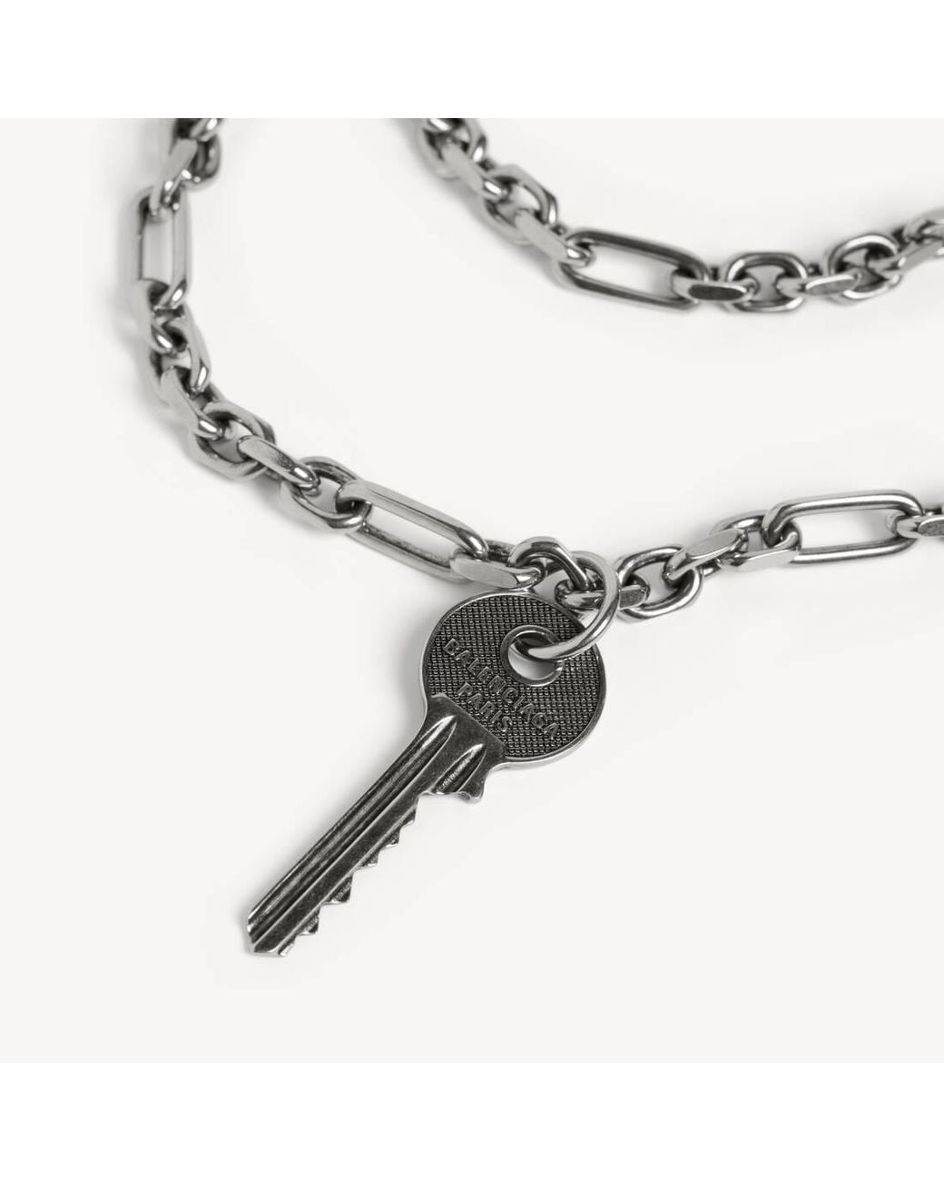 Balenciaga White Neverlost Thin Necklace for men