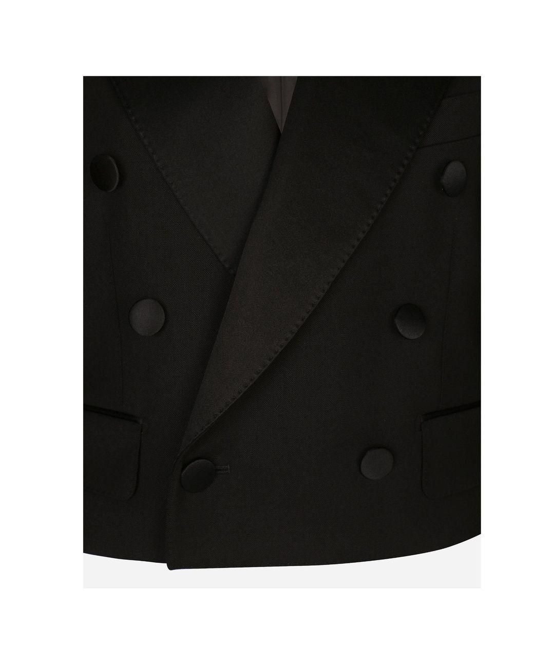 Dolce & Gabbana Black Dolce Gabbana Double Breasted Cropped Jacket