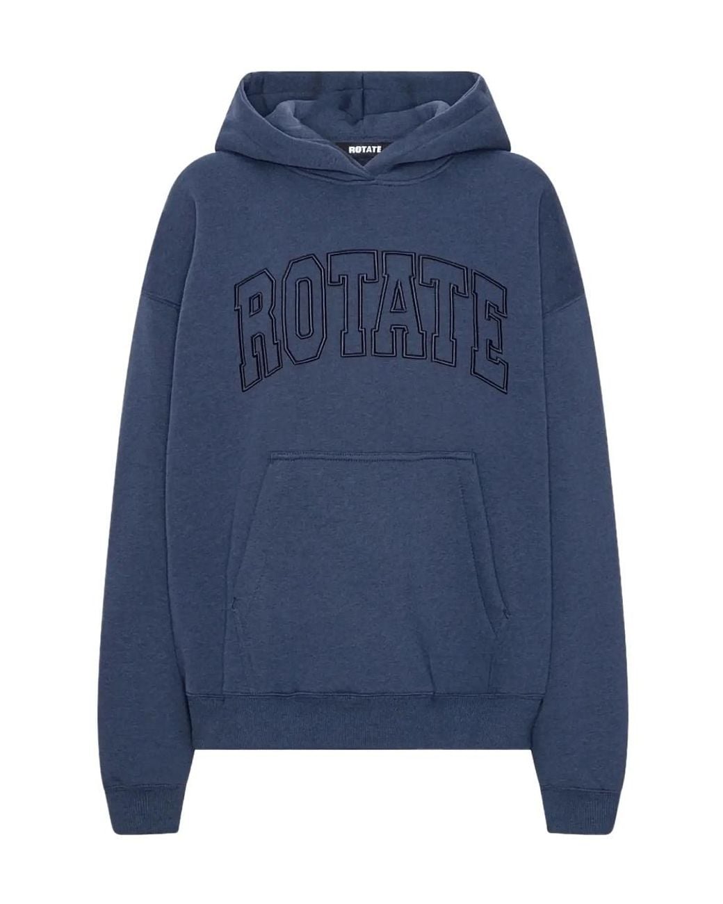 ROTATE BIRGER CHRISTENSEN Blue Logo-Appliqué Oversized Hoodie