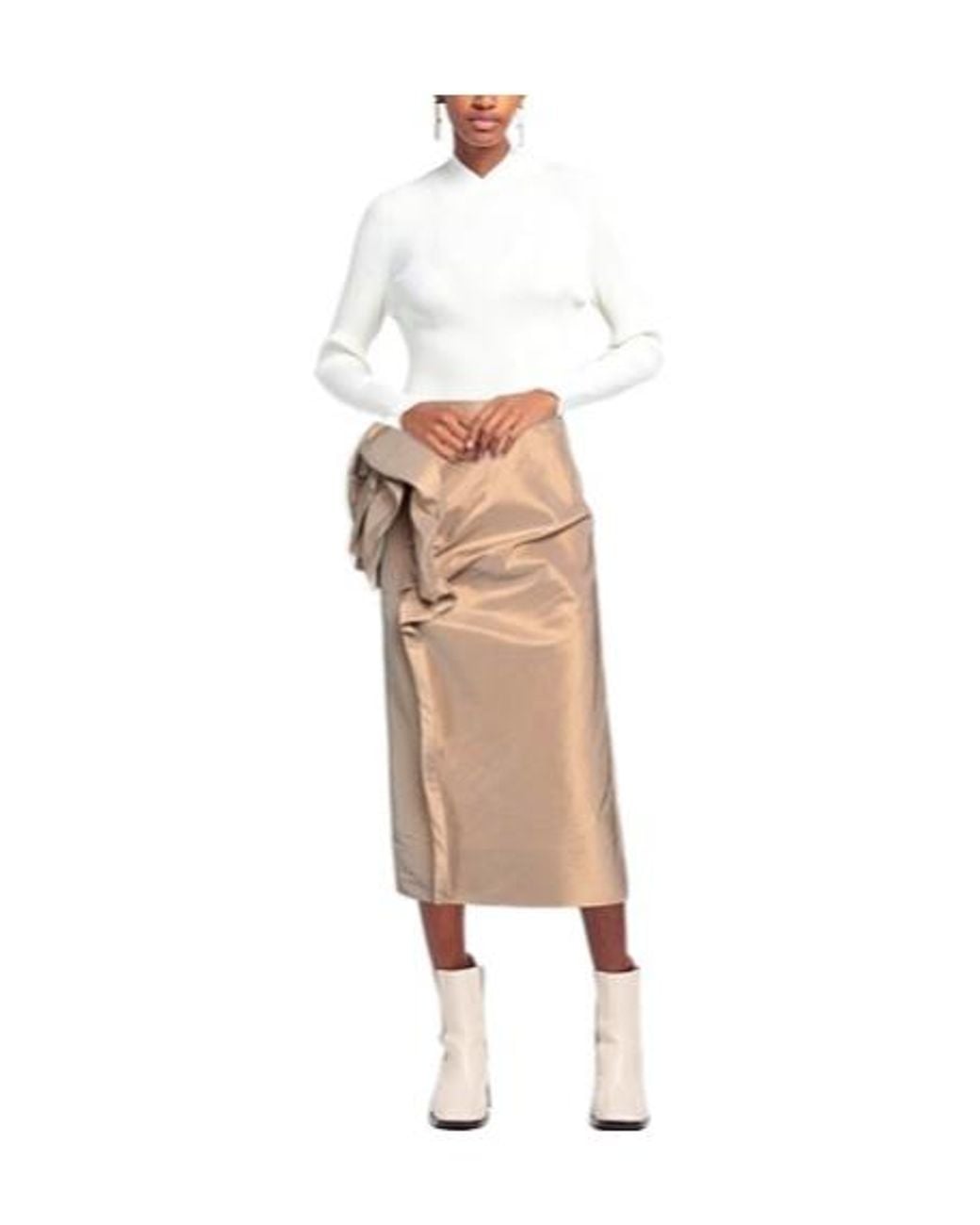 Maison Margiela Natural Simple Pencil Skirt