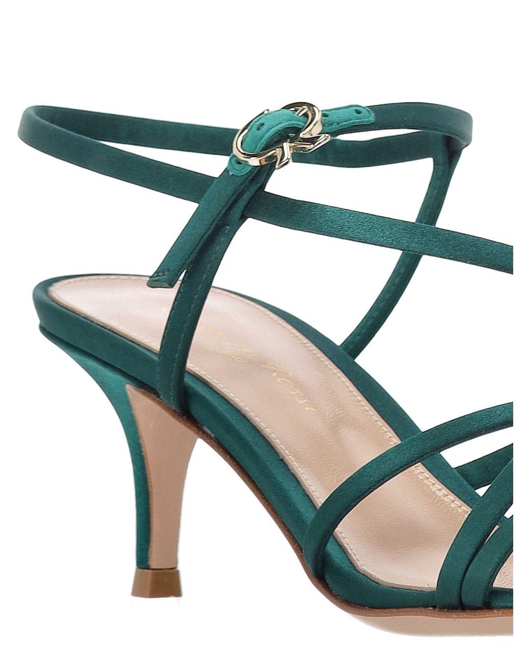 Gianvito Rossi Green Buckle Detailed Heeled Sandals
