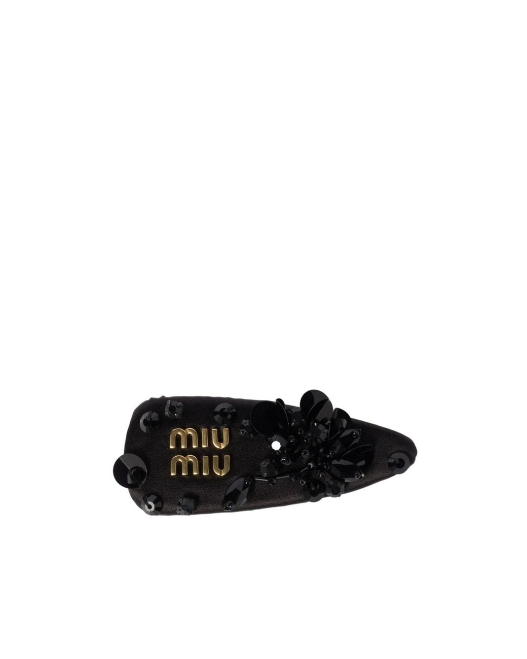 Miu Miu White Logo-Lettering Hair Clip