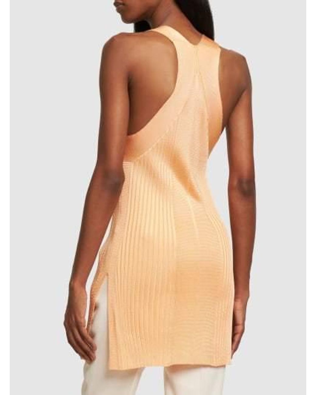 Jil Sander Natural Ribbed Crew-Neck Tank Top