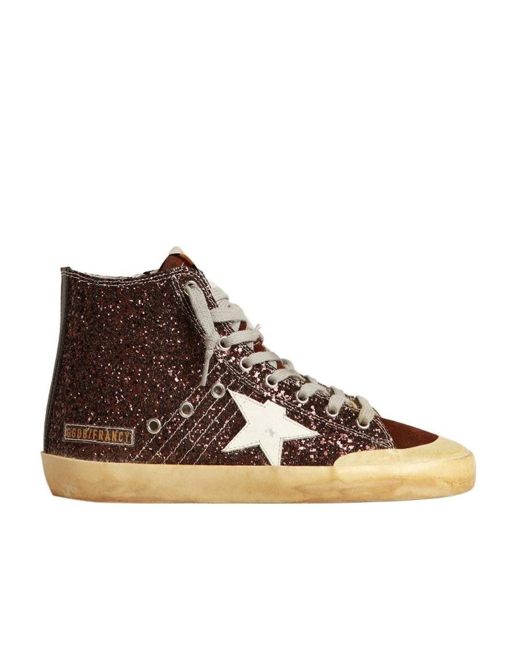 Golden Goose Deluxe Brand Brown Francy Penstar Glitter High Top Sneakers