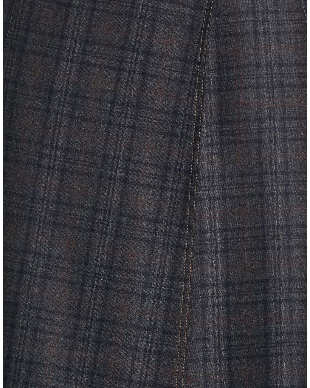Brunello Cucinelli Black Plaid Wrap Skirt