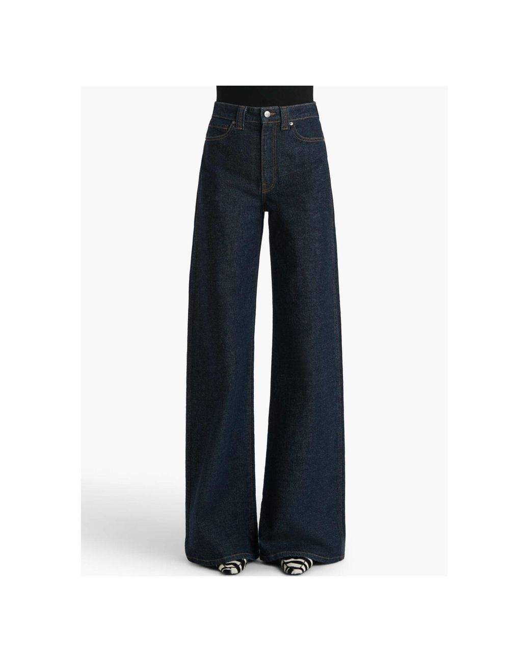 Khaite Blue Dane High Waisted Wide-Leg Jeans