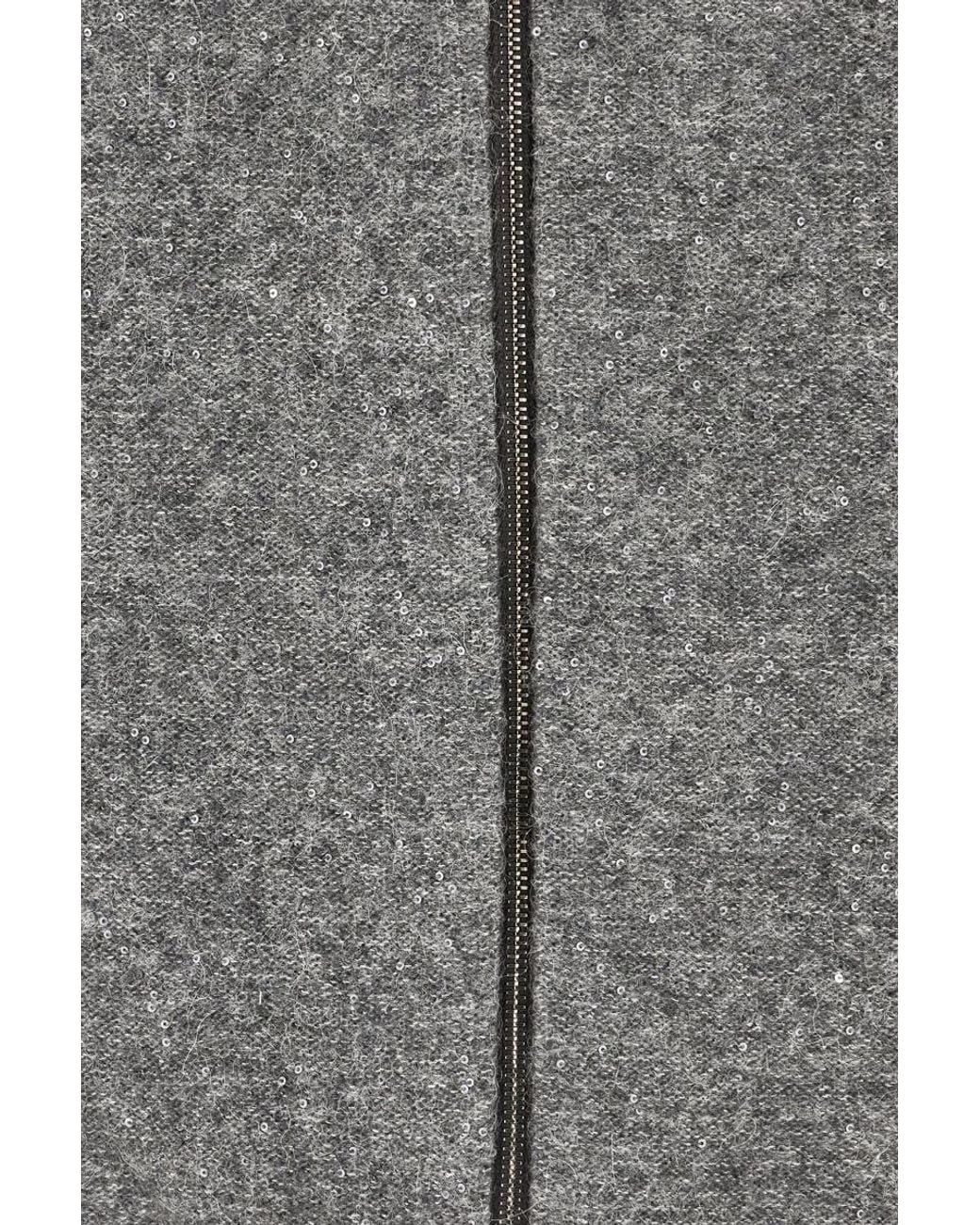 Fabiana Filippi Gray Sequin-Embellished Hooded Gilet