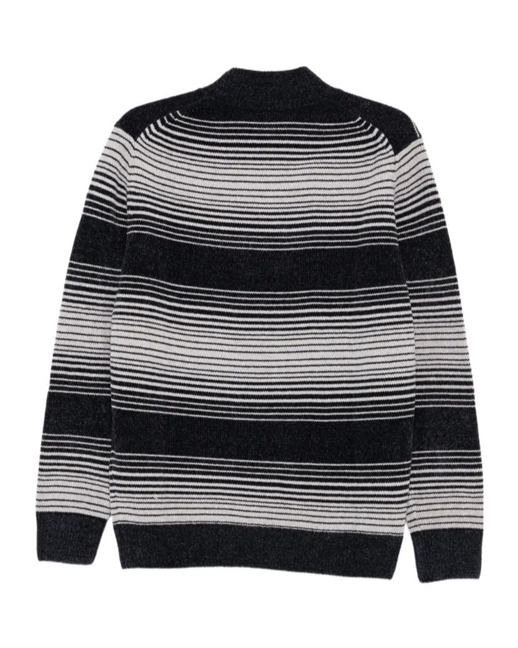 Liu Jo Blue Striped Mock-Neck Sweater for men