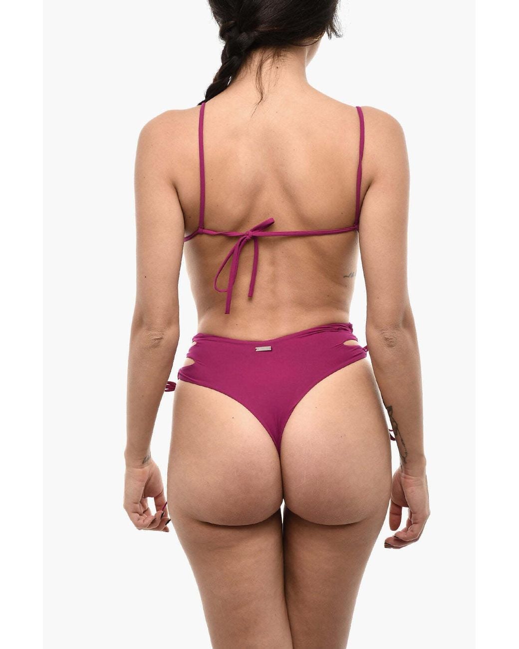 DSquared² Pink Cut-Out One-Piece Swimsuit