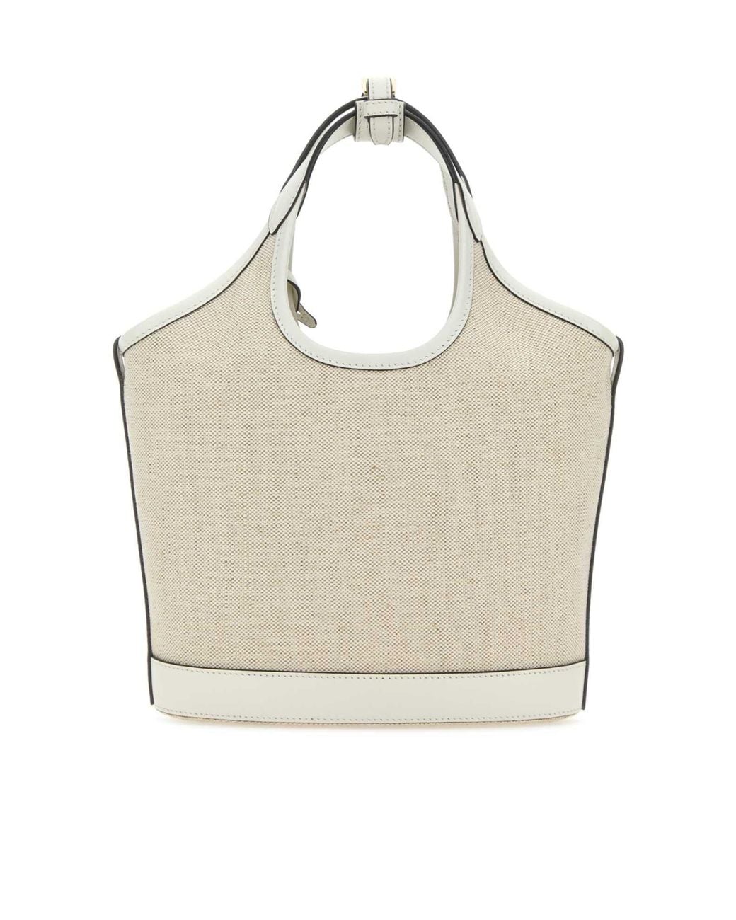 Prada White Logo Print Mini Bucket Bag