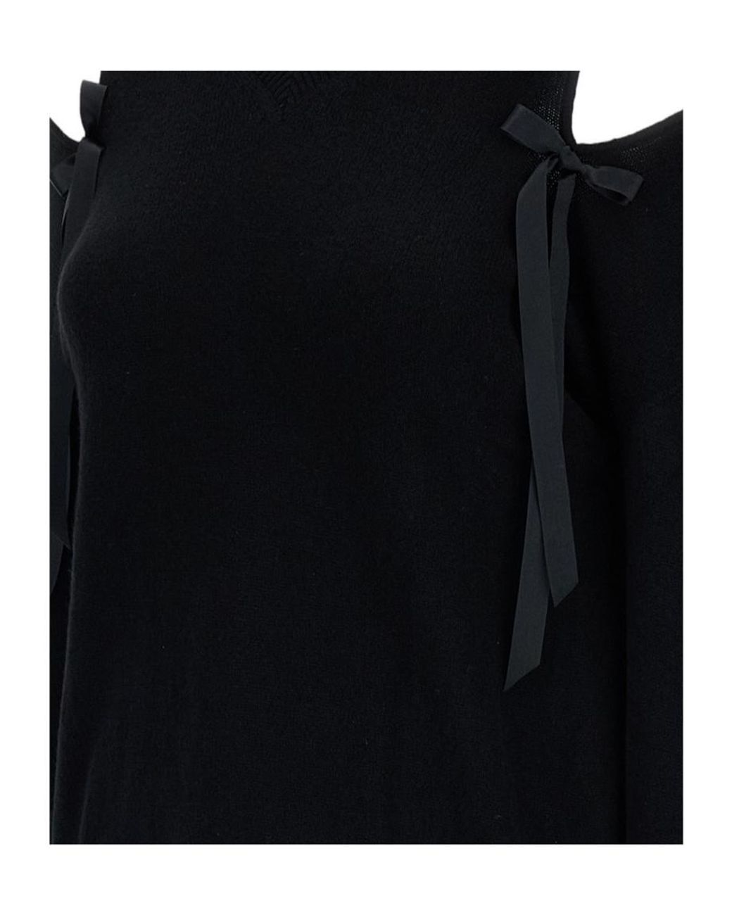 Simone Rocha Black Crew-Neck Sweater