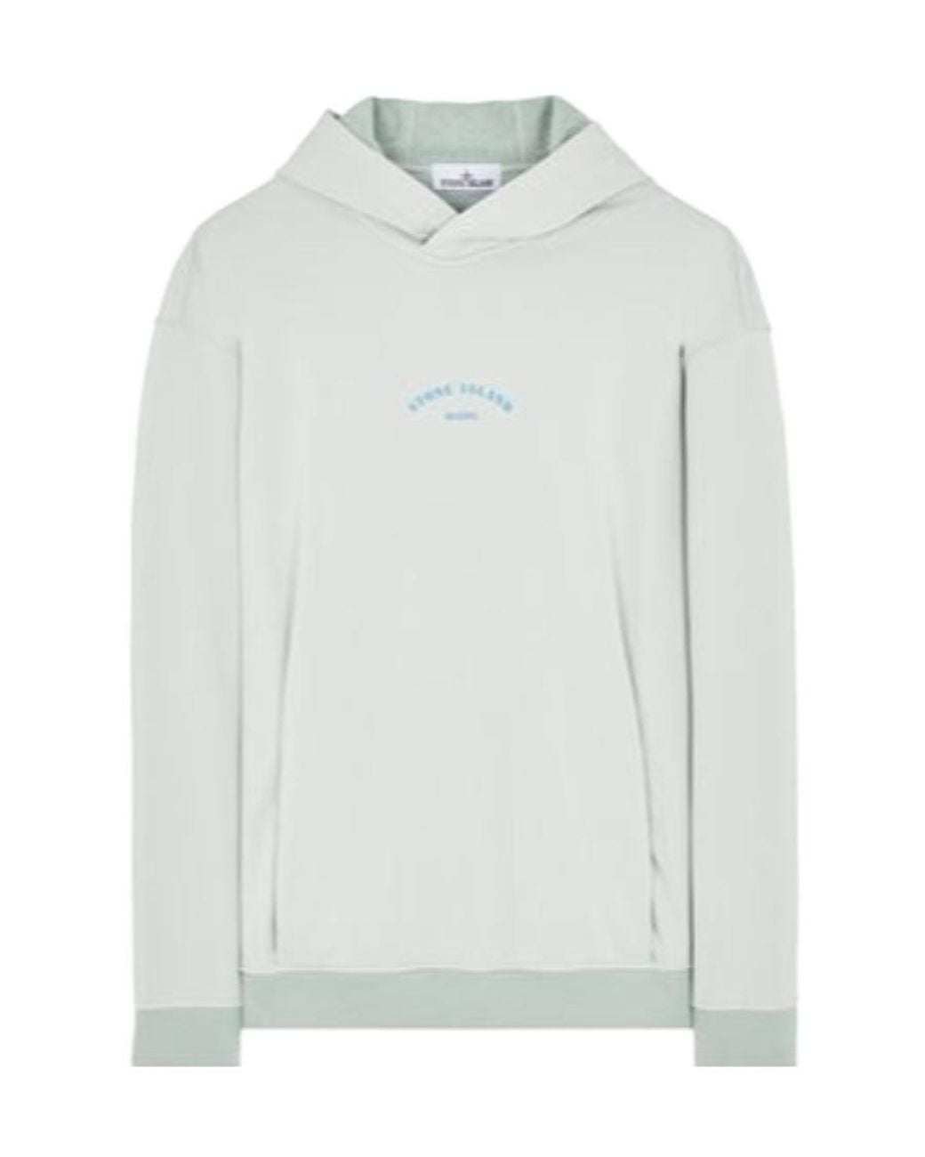 Stone Island White Logo-Print Cotton Hoodie for men