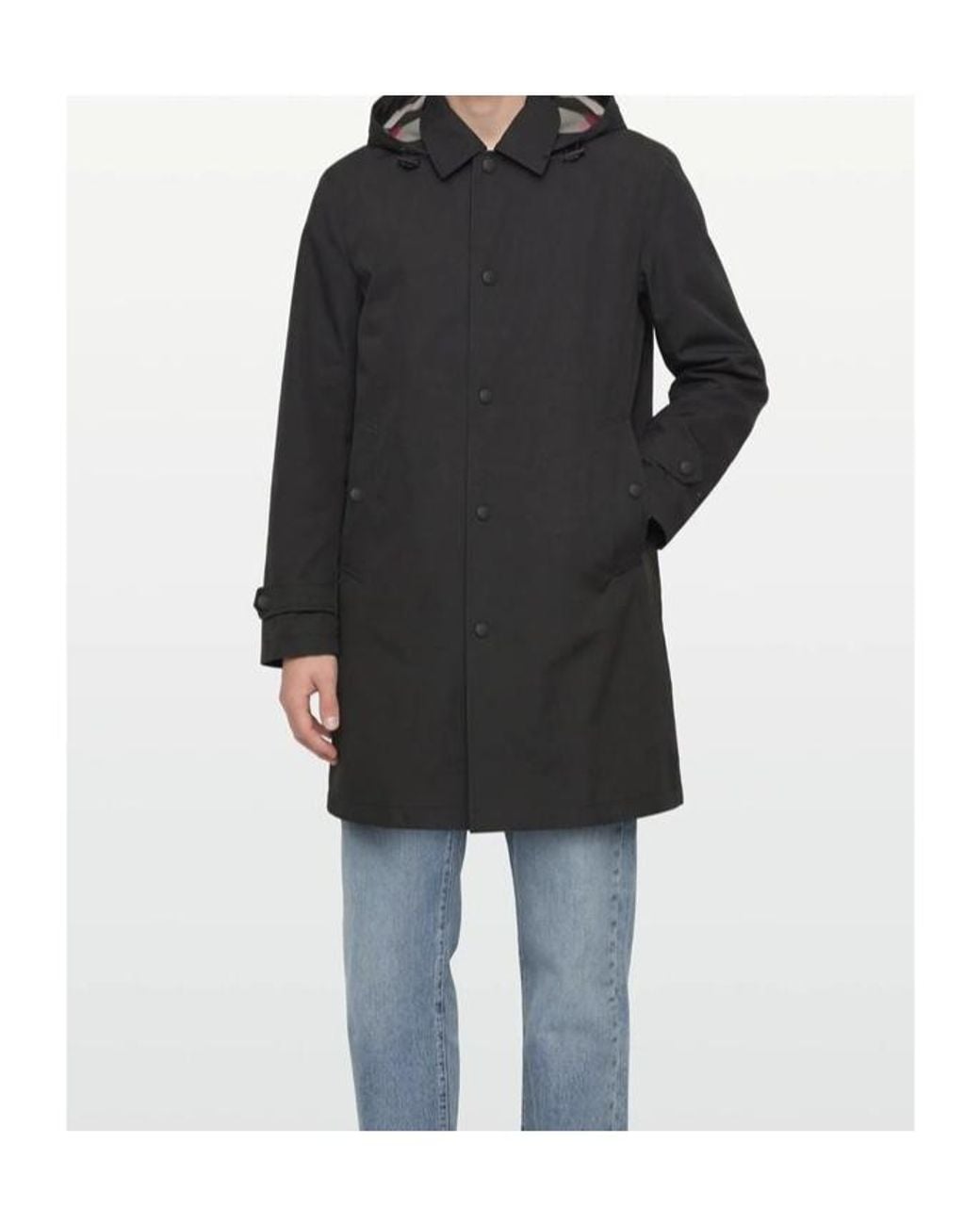 Burberry Black Long-Sleeved Hooded Coat