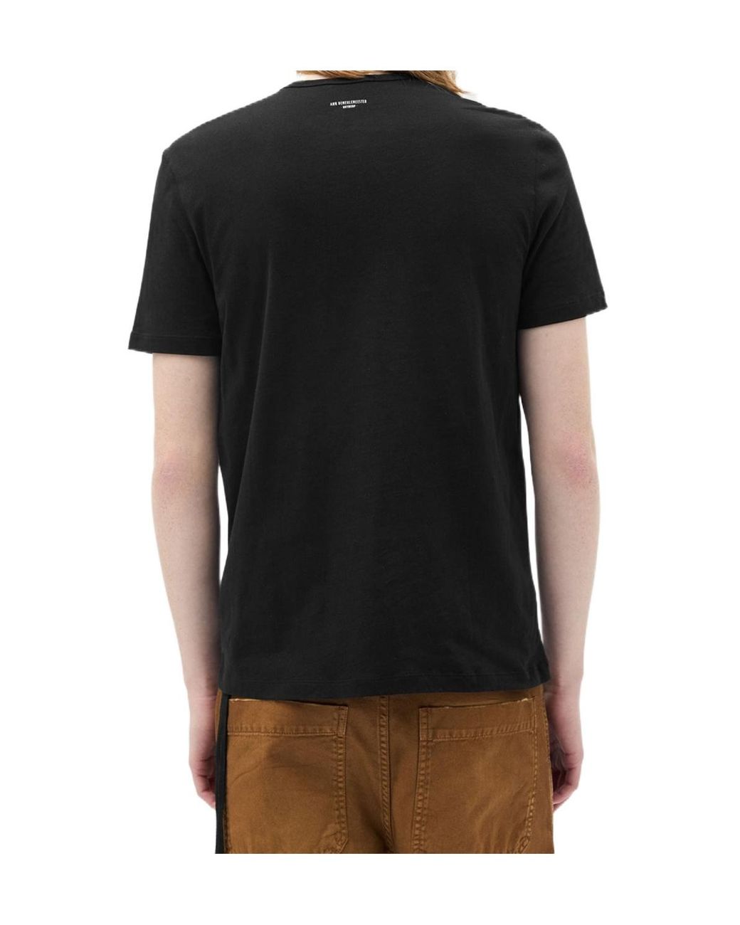 Ann Demeulemeester Black Baptist Slogan-Print T-Shirt for men