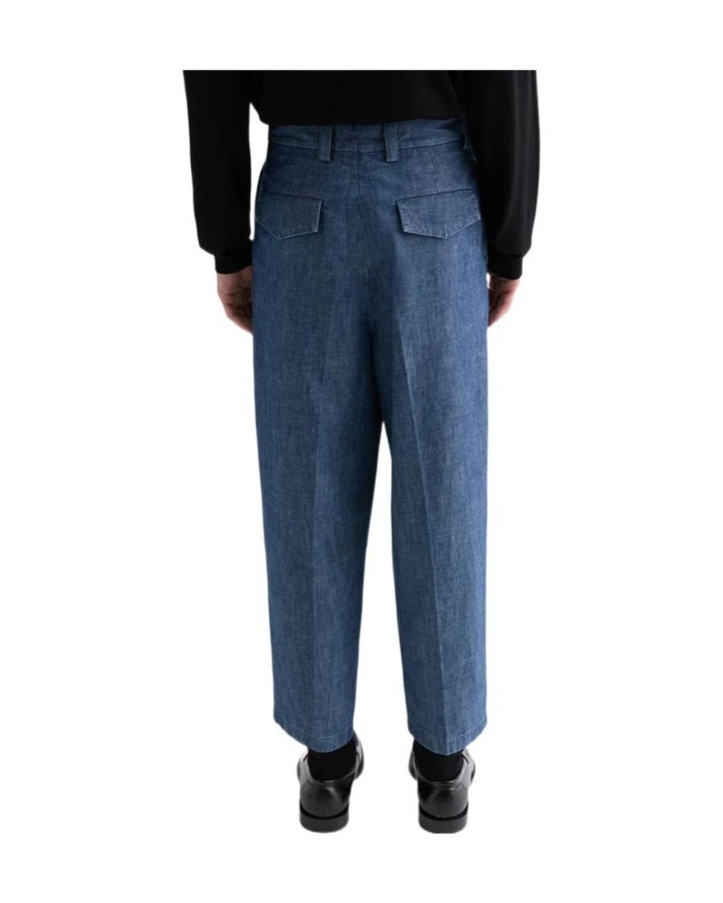 Jil Sander Blue Chambray Tapered Trousers for men