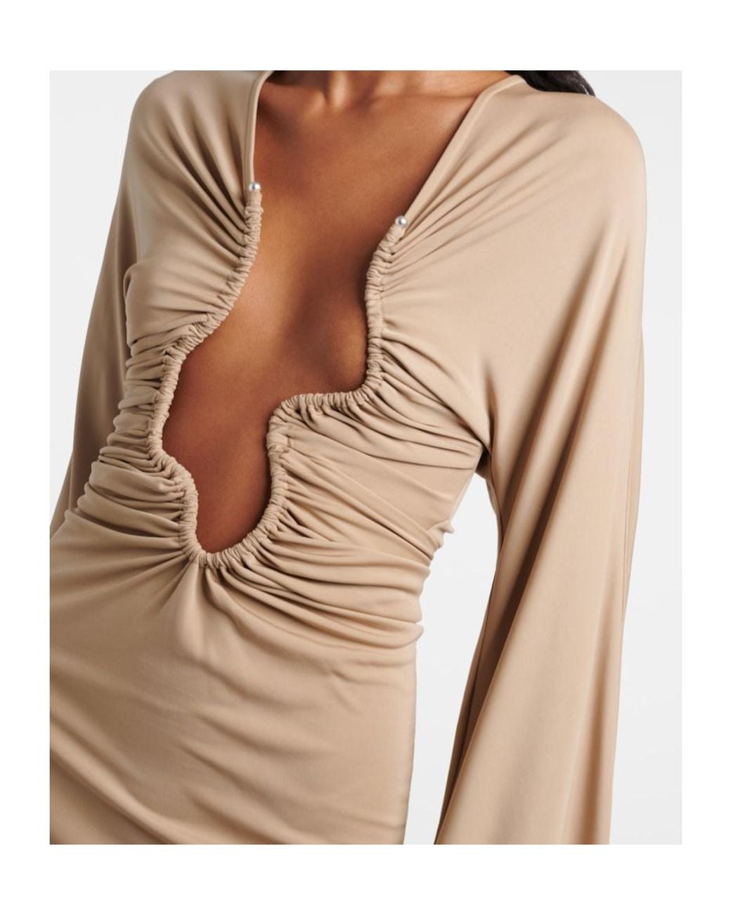 Christopher Esber Natural Salacia Ruched Minidress