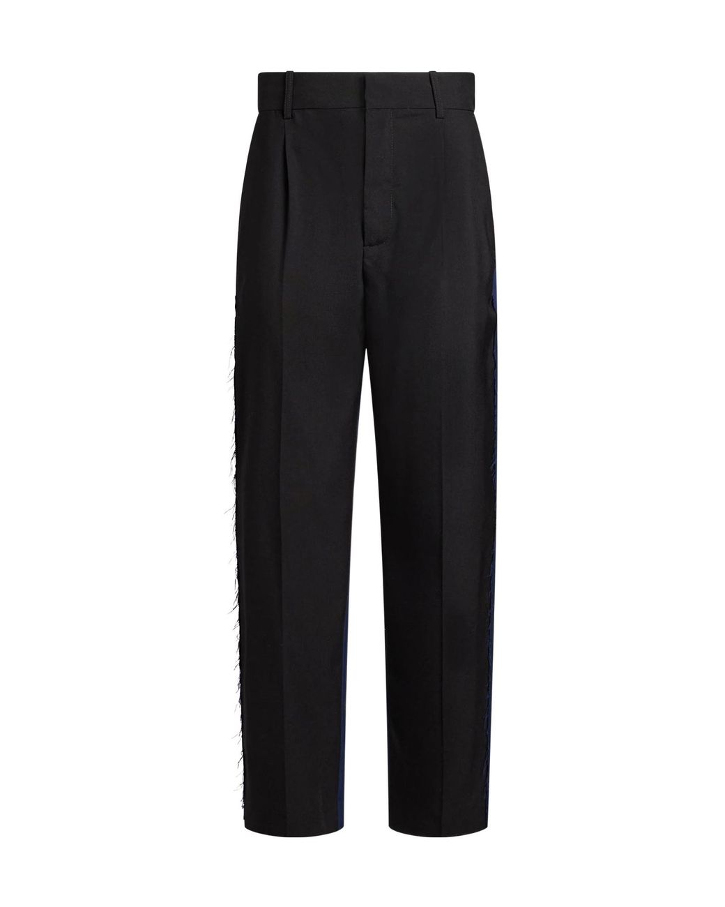 Marni Black Two-Tone Wool Tapered Trousers