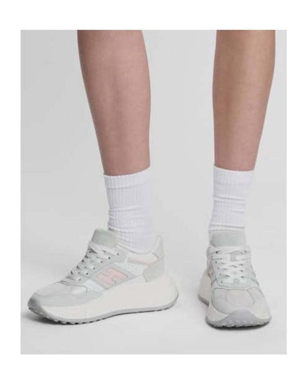 Hogan White Hi-Fi Lace-Up Sneakers