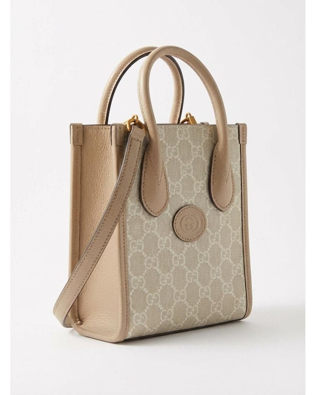 Gucci Interlocking G Mini Tote Bag in White | Lyst