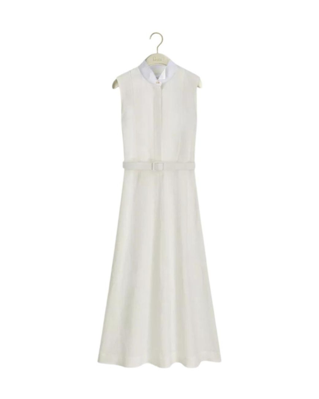 Dior White Iviera Mid-Length Belted Shirtdress