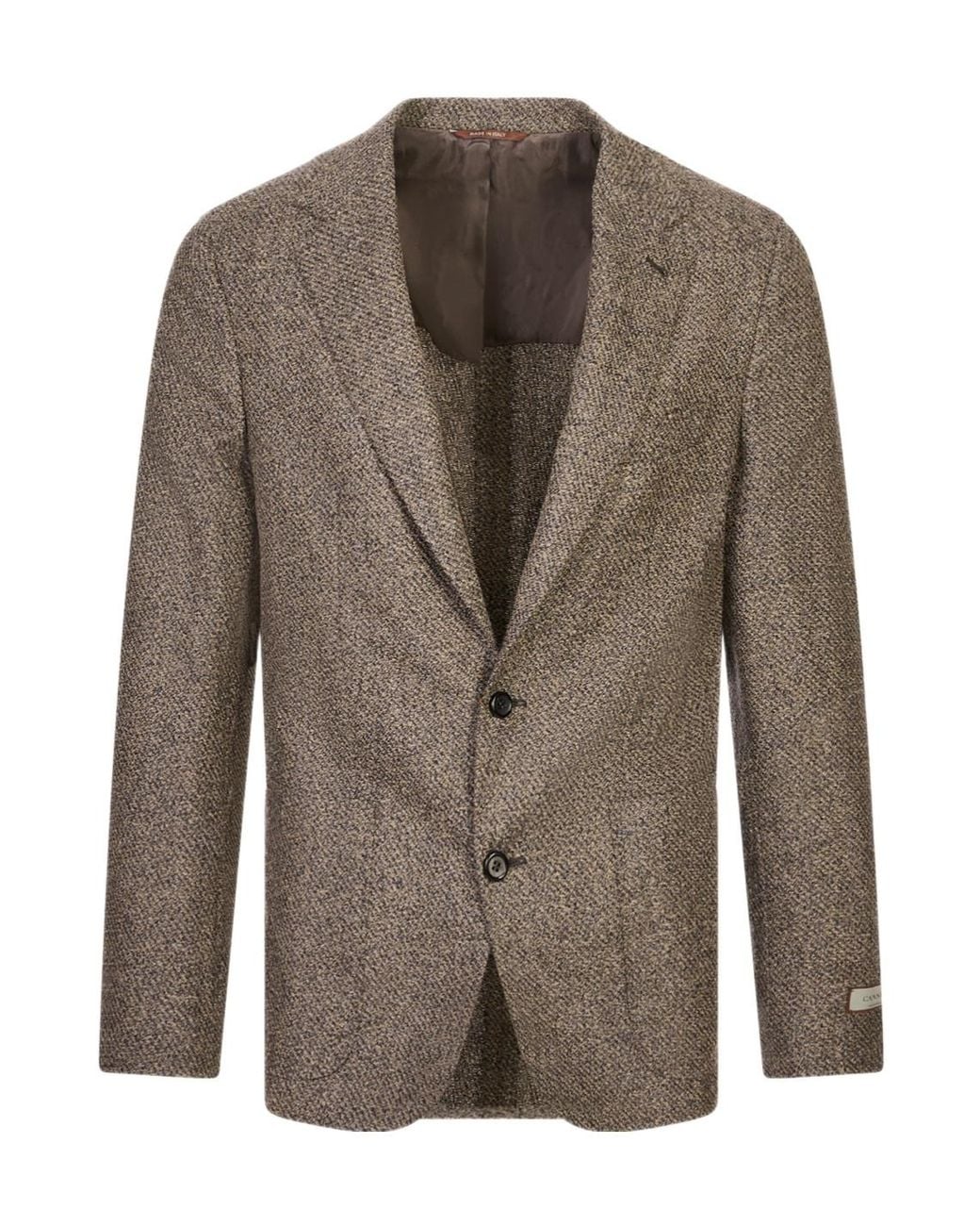 Canali Brown Textured-Finish Single-Breasted Blazer for men