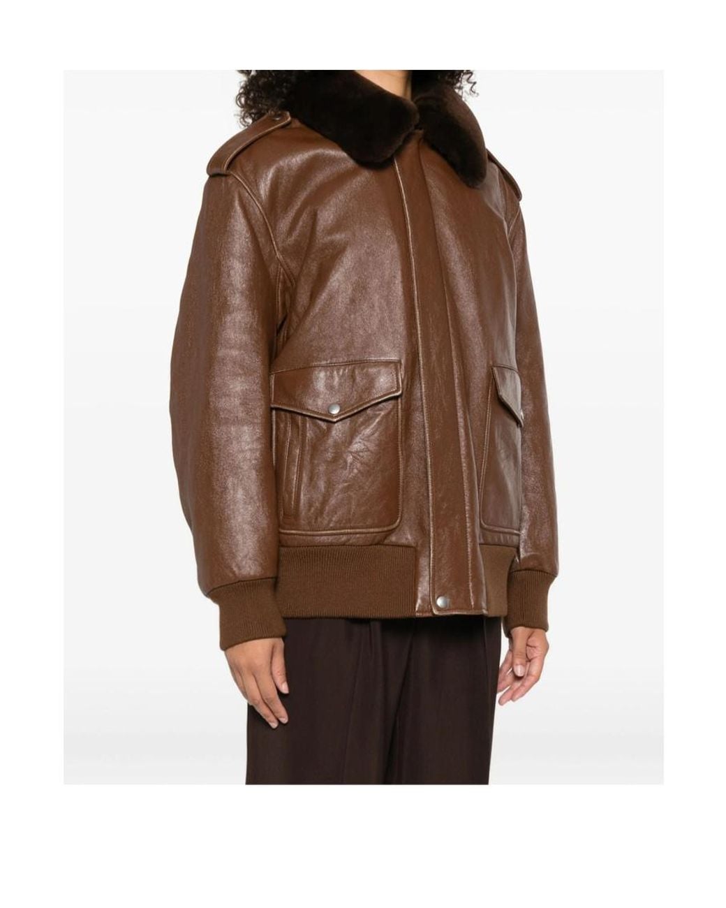 Prada Brown Nappa Leather Bomber Jacket