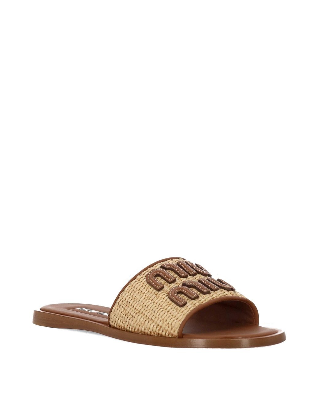 Miu Miu Multicolor Round-Toe Flat Sandals