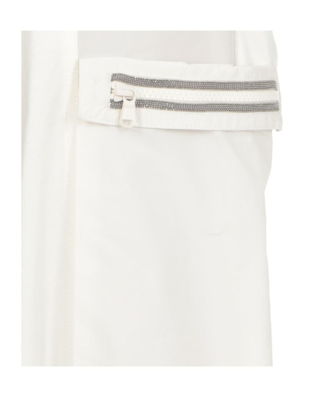 Brunello Cucinelli White Drawstring Cargo Pants
