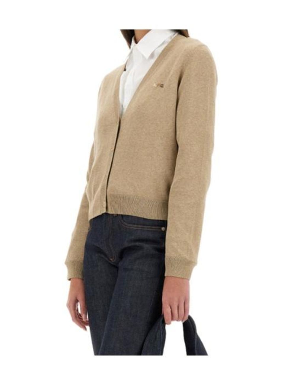 A.P.C. Natural Josephine Cropped Cardigan