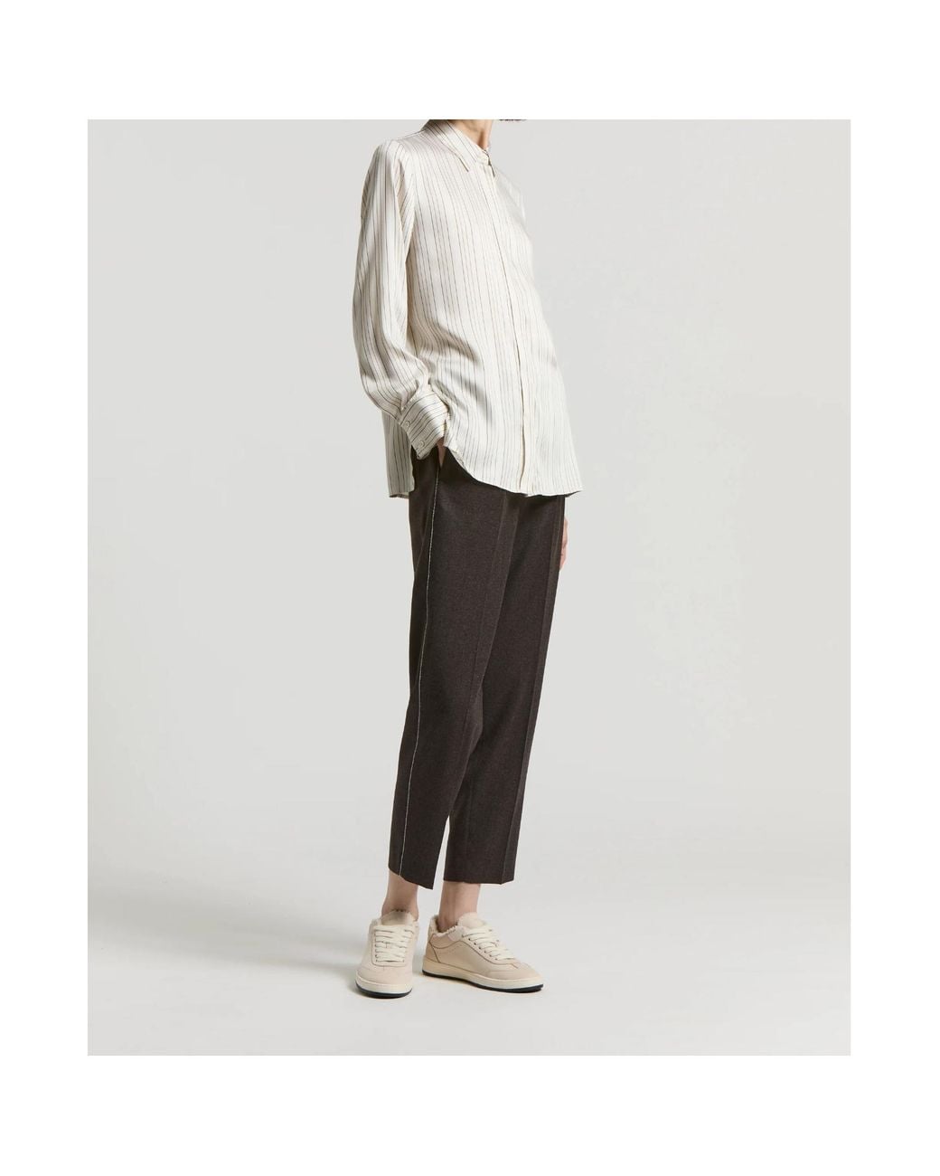 Peserico White Striped Shirt