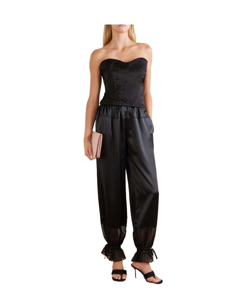 Ulla Johnson Blue Heleen Cropped Satin Tank