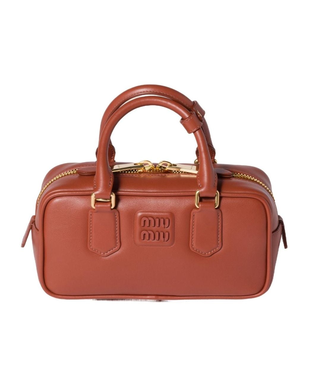 Miu Miu Brown Arcadie Zipped Tote Bag