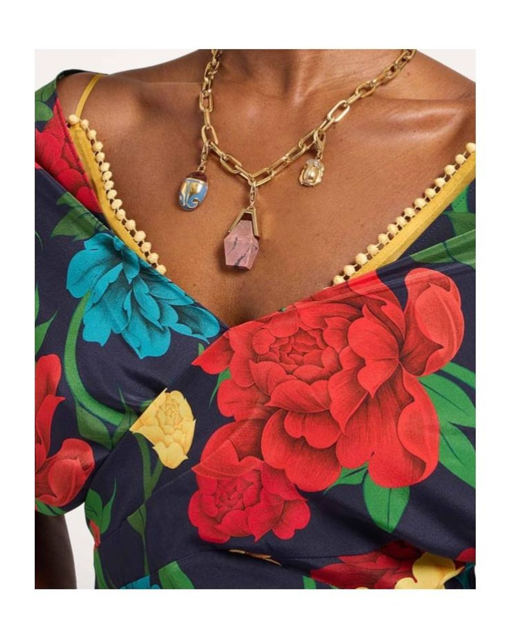 LaDoubleJ Multicolor Floral A-Line Dress