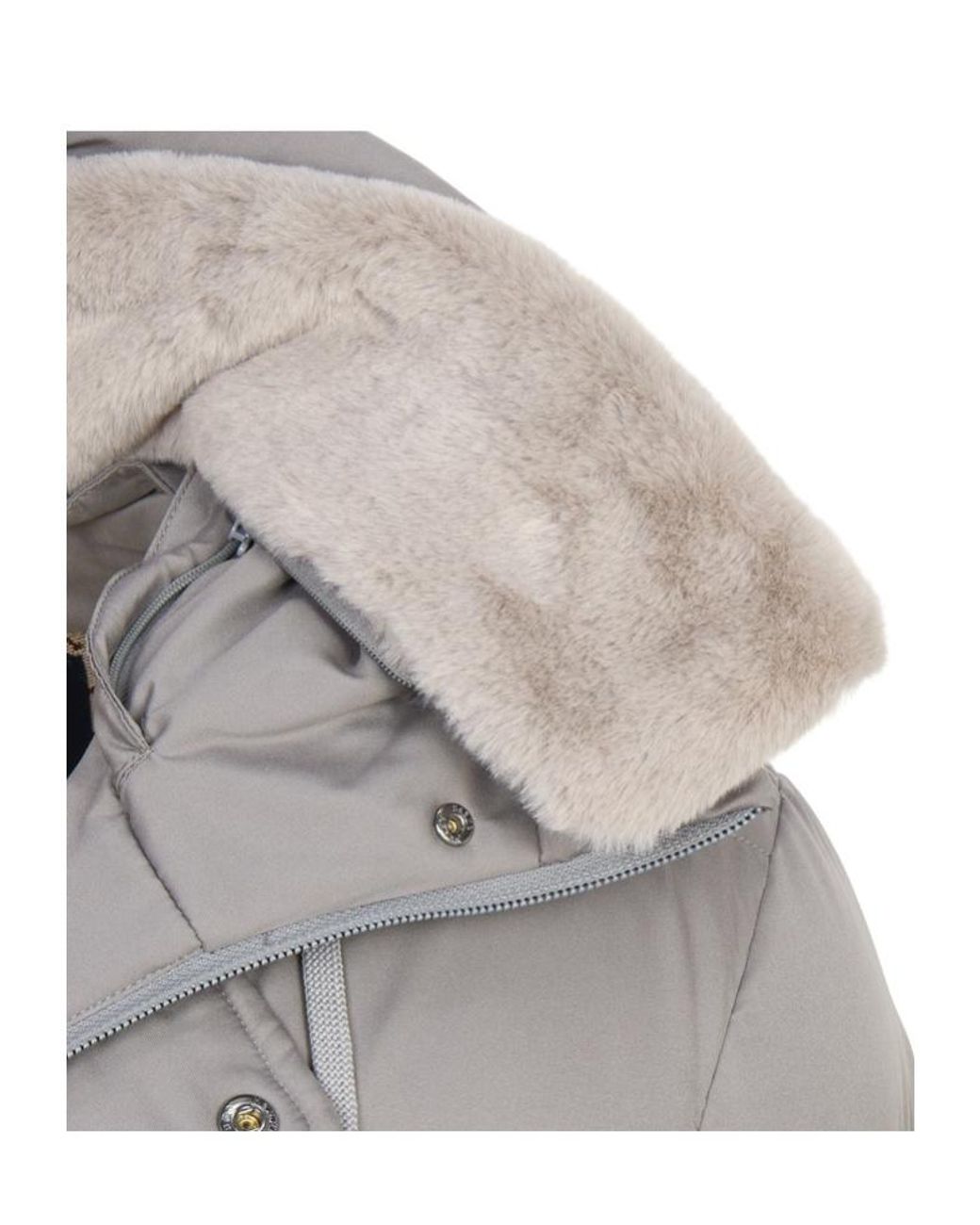 Herno Gray Quilted Hooded Down Jacket for men