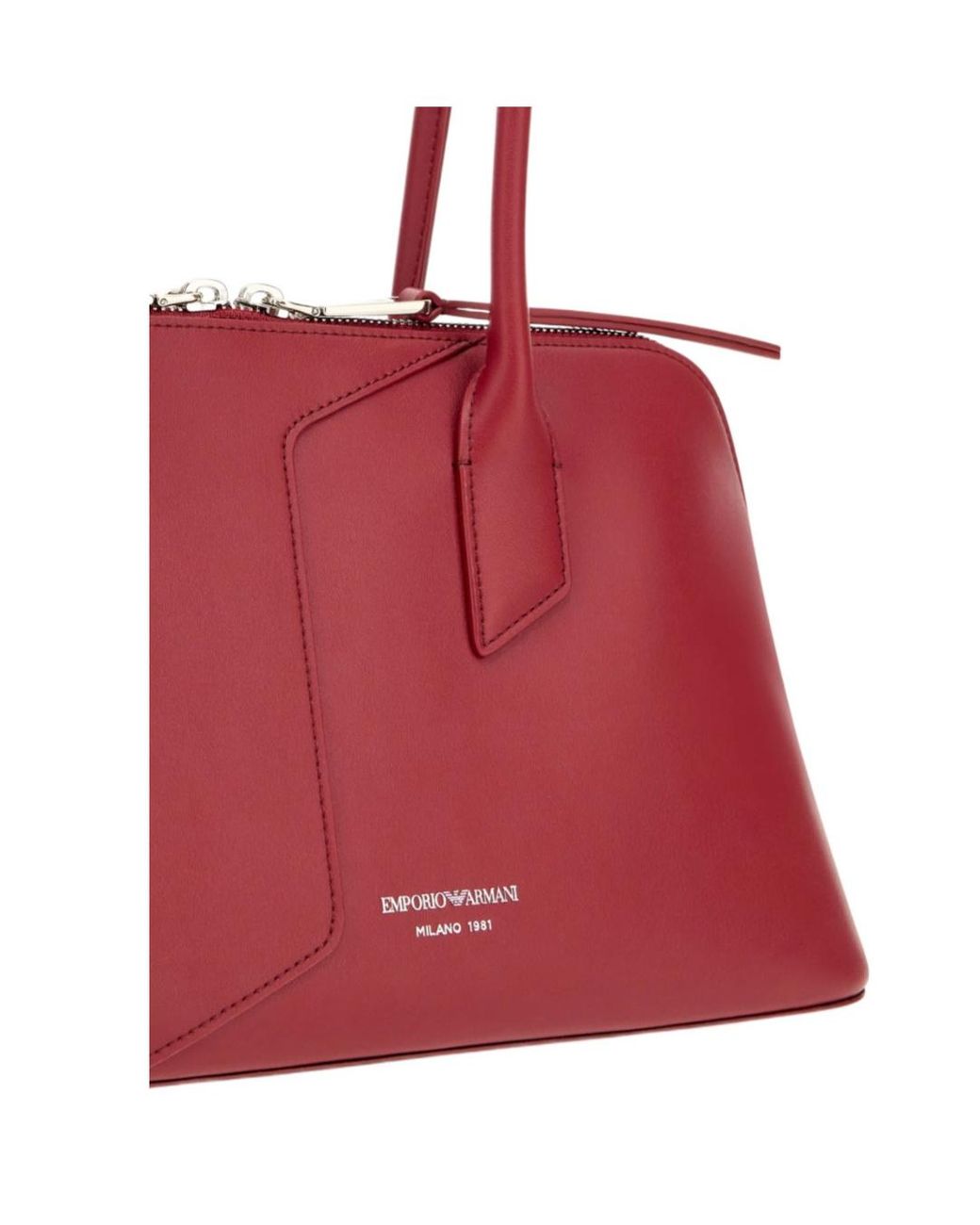Emporio Armani Red Leather Tote Bag