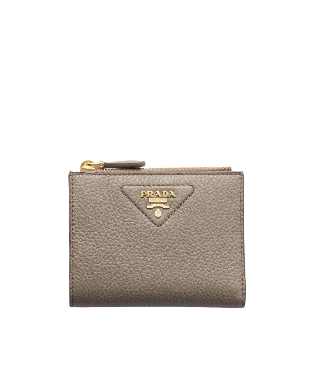 Prada Gray Small Leather Wallet