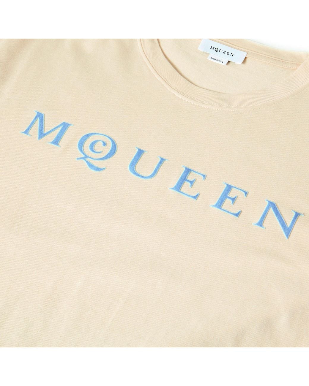 McQueen White Simple Printed T-Shirt for men