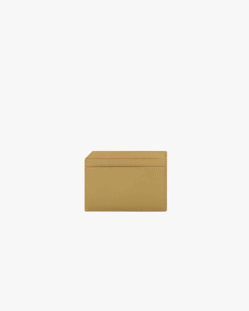 Saint Laurent Natural Logo-Print Leather Cardholder for men