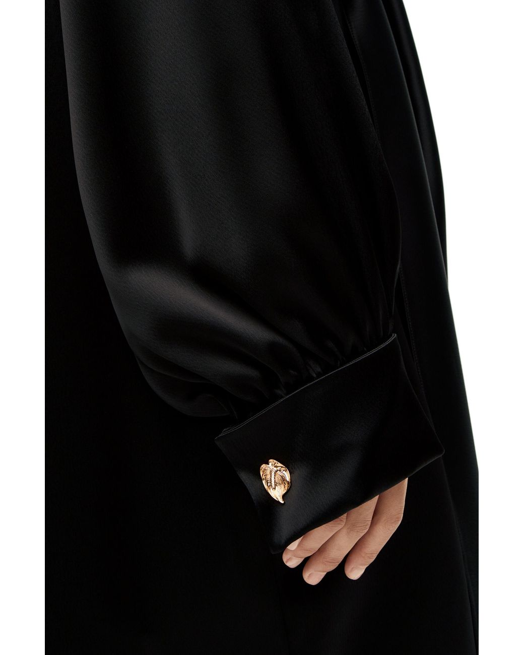 Loewe Black Draped Shirt Dress