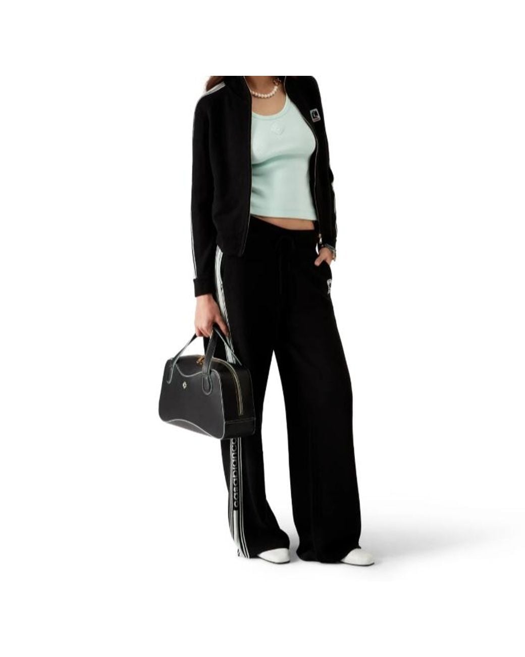 Casablanca Black Logo Patch Straight-Leg Track Pants