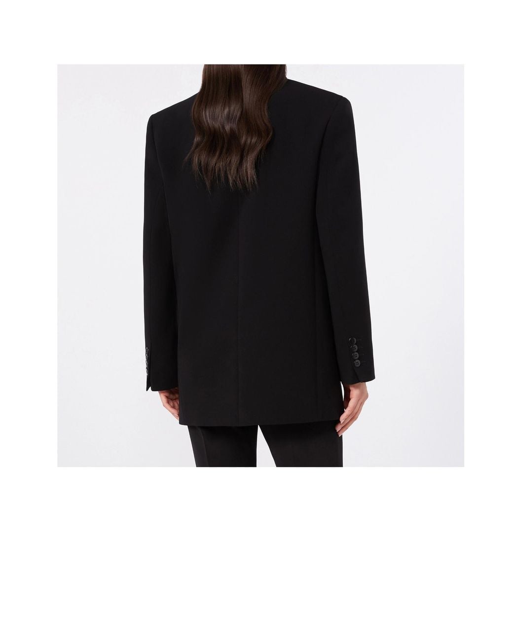 Max Mara Black S Double-Breasted Peak-Lapel Blazer