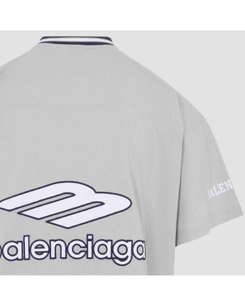 Balenciaga White 3B V-Neck Oversized Football T-Shirt for men