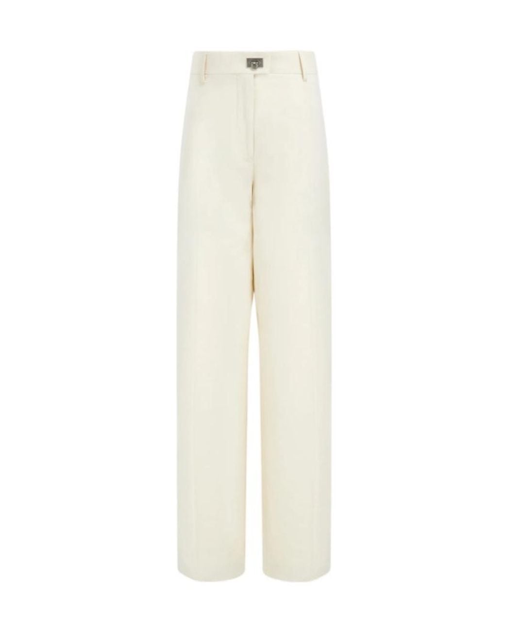 Ferragamo White Ferragamo Wide-Leg Tailored Trousers
