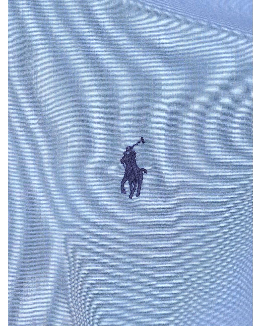 Polo Ralph Lauren Blue Pony Embroidered Curved Hem Shirt for men