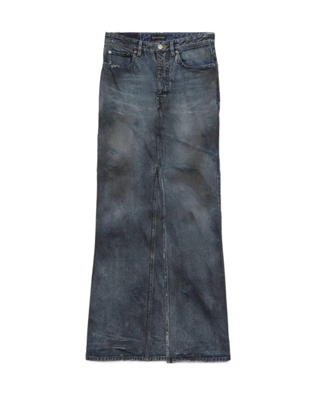 Balenciaga Gray Faded-Effect Maxi Skirt